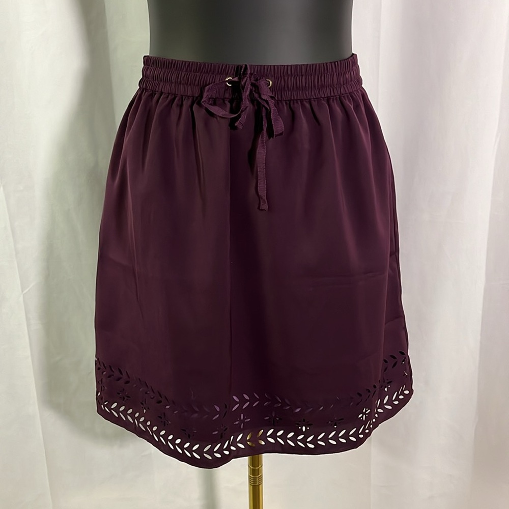 NWT J. Crew Factory Purple Laser Cut Detail Mini Skirt